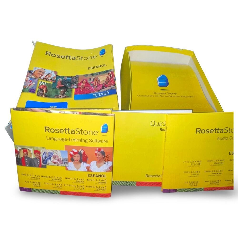 Rosetta Stone Spanish Level 1-5 Software PC Mac 10 Discs Audio Companion No Code